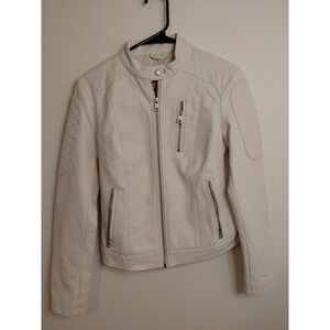 Levi's Womens Faux Leather Racer Bomber Jacket S Motorcycle